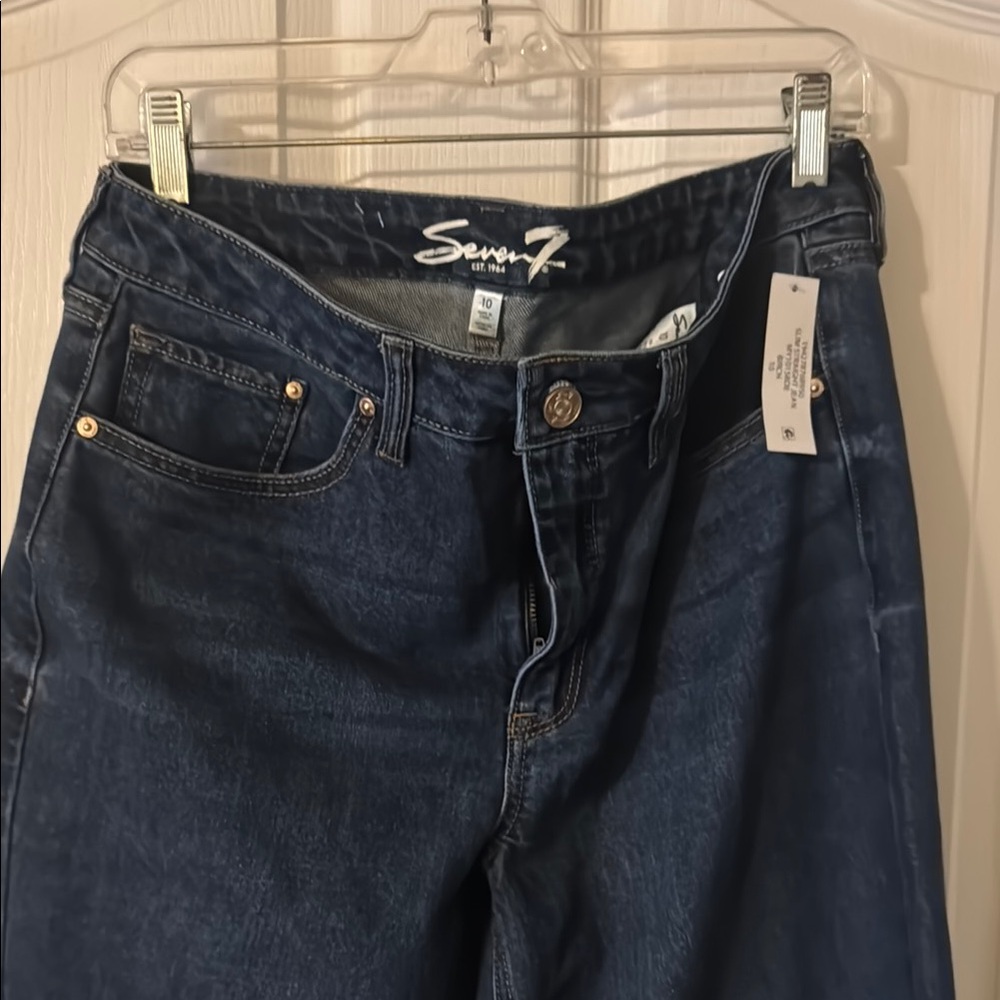 Seven7 Women's Dark Blue Straight Leg Jeans- #12